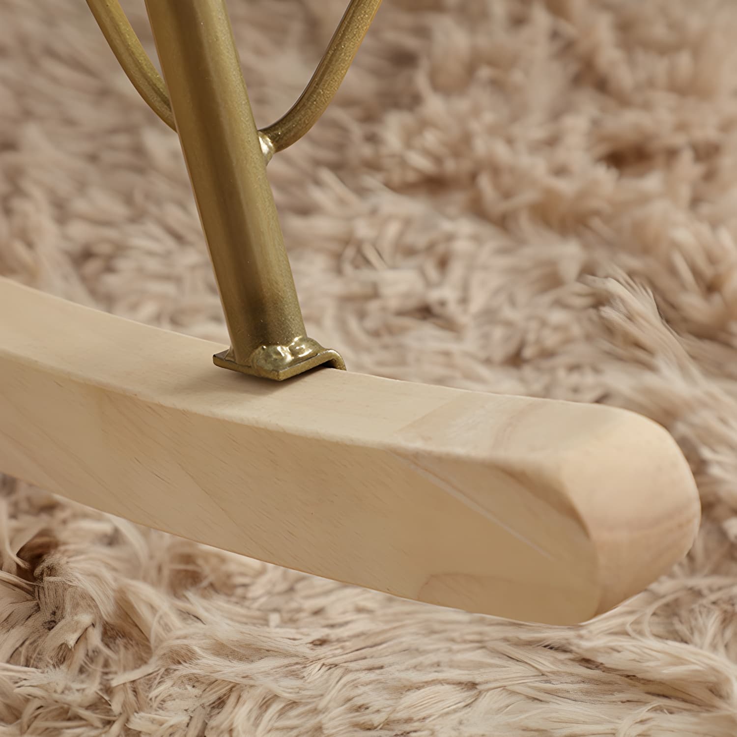 Modern Rocking Chair Metal Frame Doll Cotton Filling Spindle Rocker Chair thumbnail 7