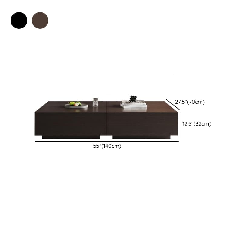 Solid Oak Wood Square Accent Table with 2 Drawers for Living Room thumbnail 13