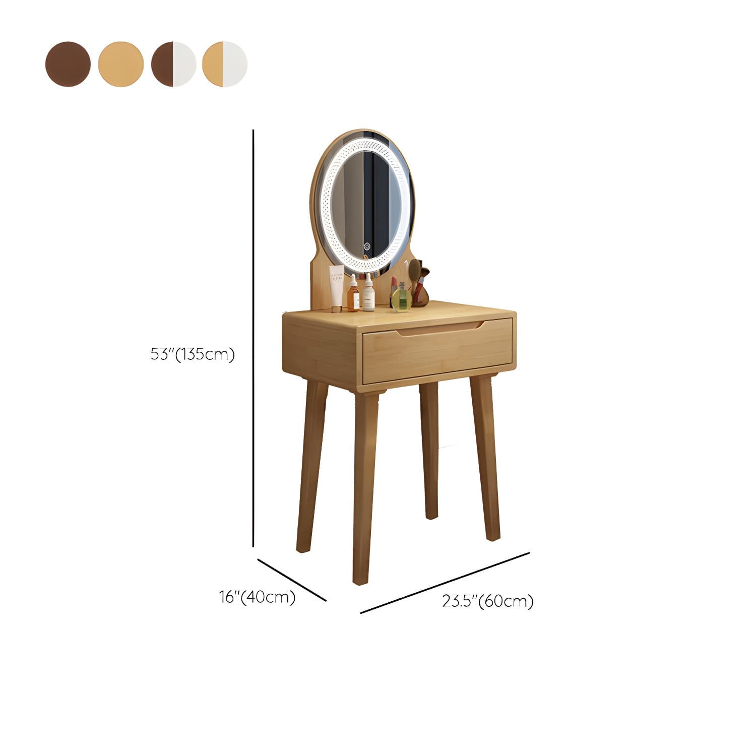Traditions Make-up Vanity Solid Wood Bedroom With Drawer Dressing Table thumbnail 26