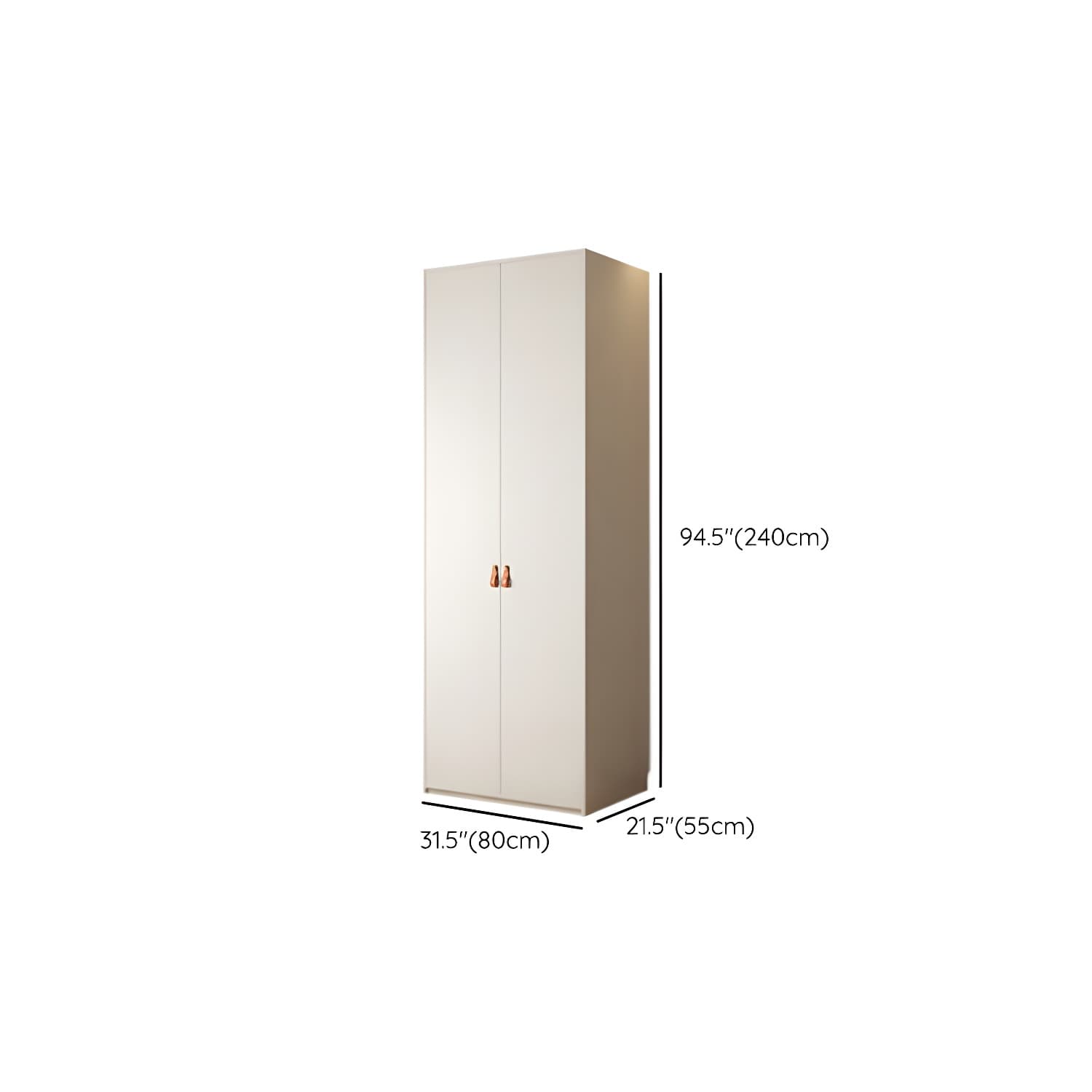 Modern White Wardrobe Cabinet Engineered Wood Wardrobe with Garment Rod thumbnail 15