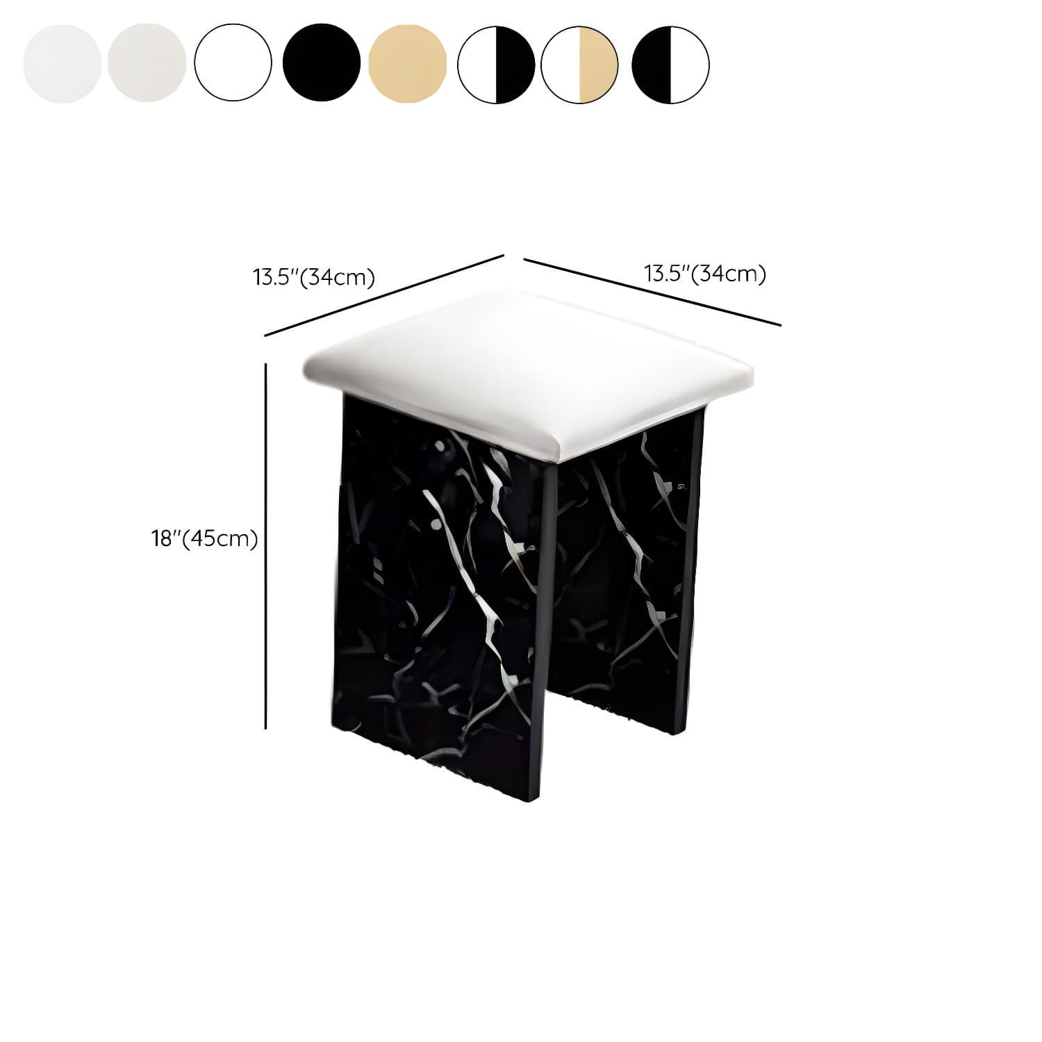 5-Piece Modern Wood Dining Set with Rectangle Table and White Backless Stools thumbnail 20