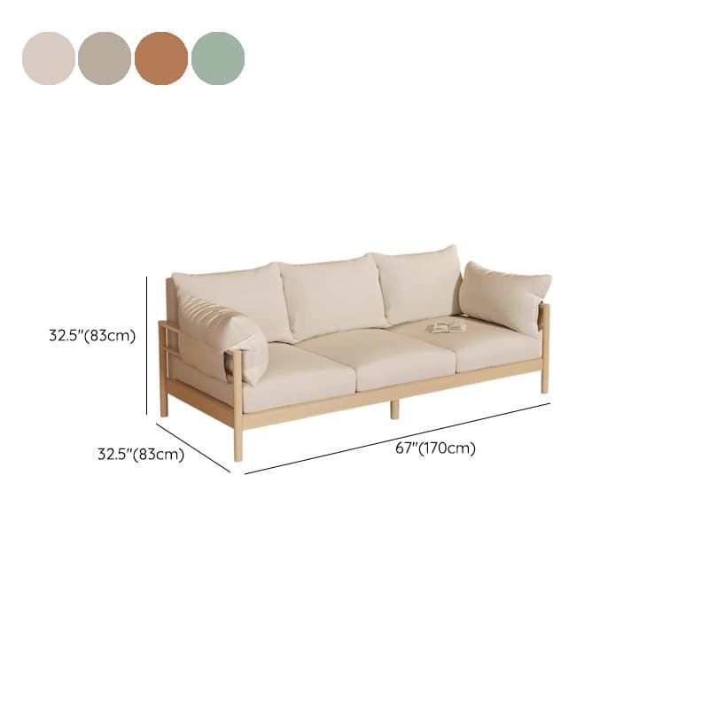 Contemporary Modern Solid Color Stain Resistant Standard Sofa in Light Gray/Off-White/Amber Color with Armrest, Seats 3, and Slipcover thumbnail 18
