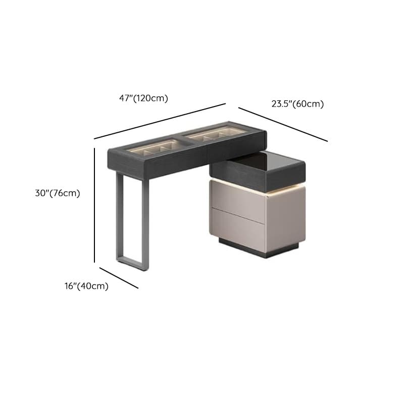 Multi-Purpose Tan Vanity Set with Lighting, Scalable 2-in-1 Adjustable Touch and Brightness thumbnail 8