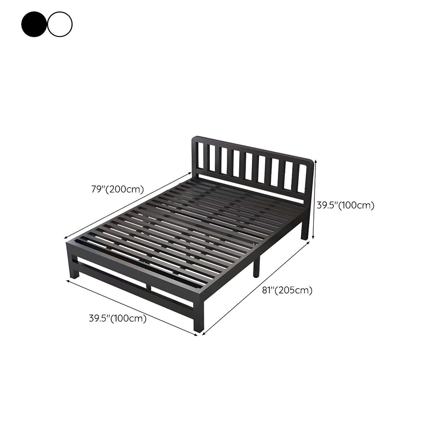 Modern Metal Bed Frame with Legs and Non-Upholstered Solid Color Design thumbnail 15