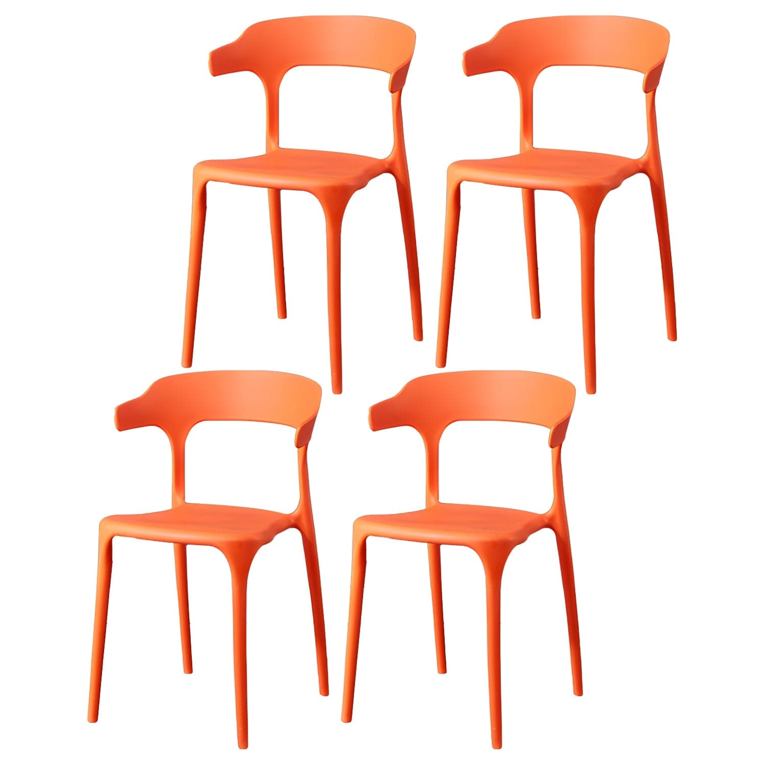 Glam Plastic Side Chair Matte Finish Open Back Dining Chair for Dinning Room thumbnail 9