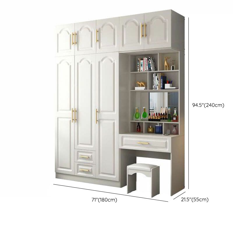 Contemporary Wood Chalk Wardrobe Closet with Interior Shelves&Clothing Rack&3-Drawer/6 Drawers/5-Drawer thumbnail 46