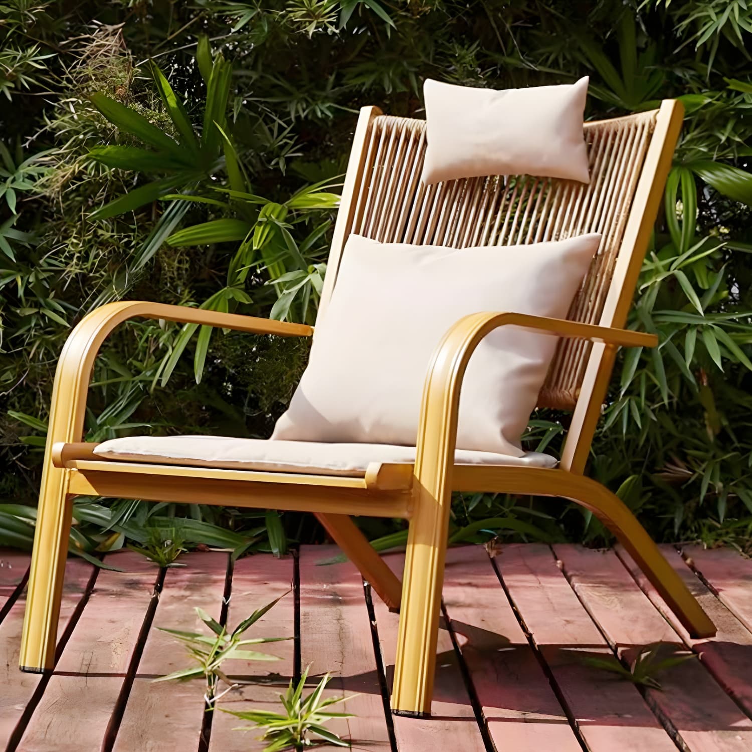 Modern Style Wood Rocking Chair Single Home Lounge Lazy Sofa Chair thumbnail 6