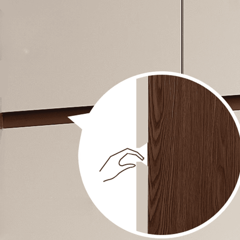 White Minimalist Manufactured Wood Wardrobe Closet with 2 Drawers, Soft Close Door, Interior Shelves, and Clothing Rod thumbnail 4