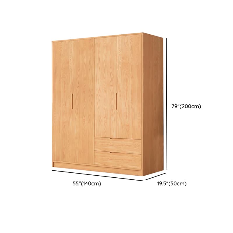Wood Color Nordic Unfixed Wardrobe Closet thumbnail 22