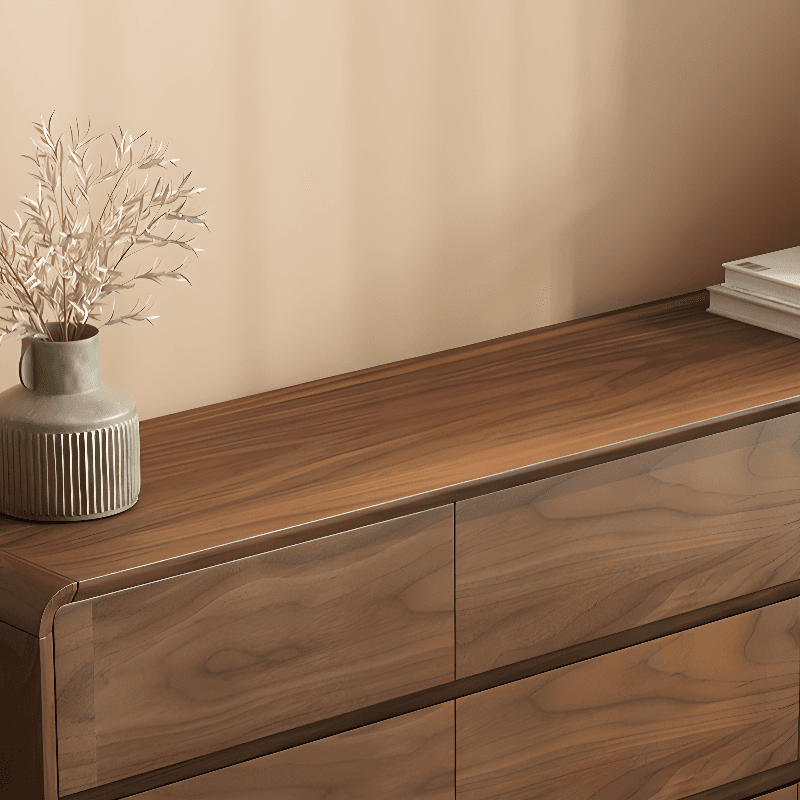 Cocoa Simplistic Natural Wood Double Dresser/Lingerie Chest with 6/9/5 Drawers in Horizontal/Vertical Orientation thumbnail 6