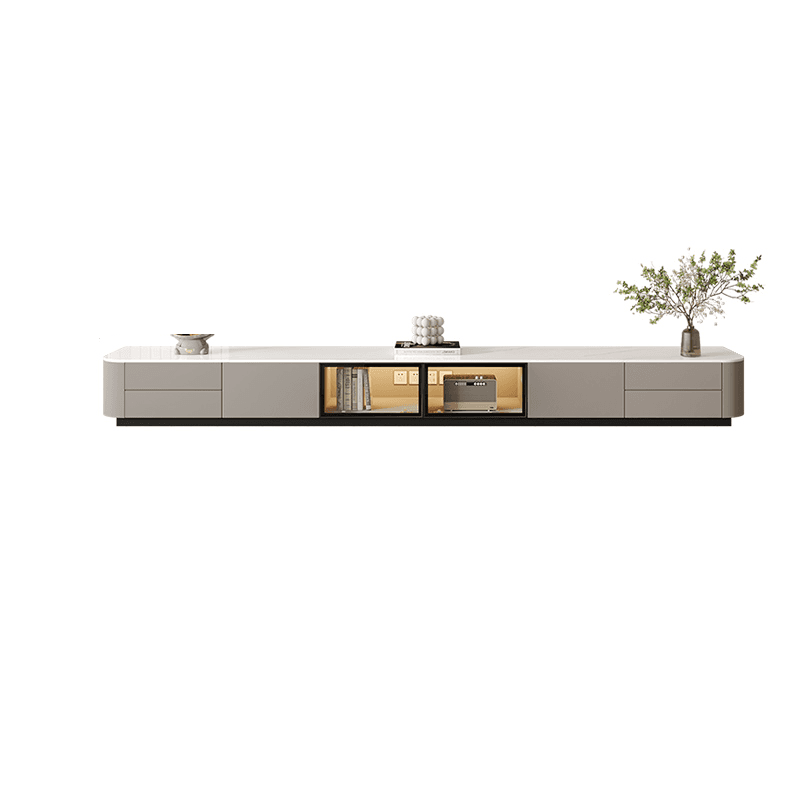 Rectangle Parlor TV Stand with Light and Gate Door thumbnail 6