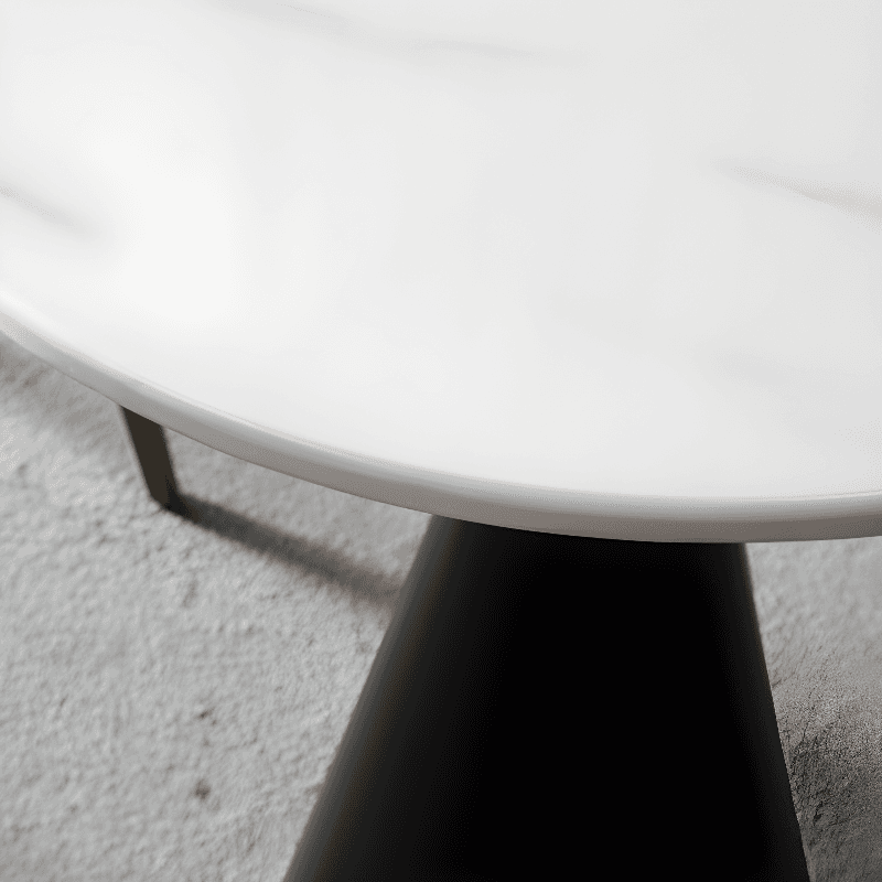 Glamorous Rounded Stone Dining Table for 2, Scratch-proof and Fixed Mechanism thumbnail 9