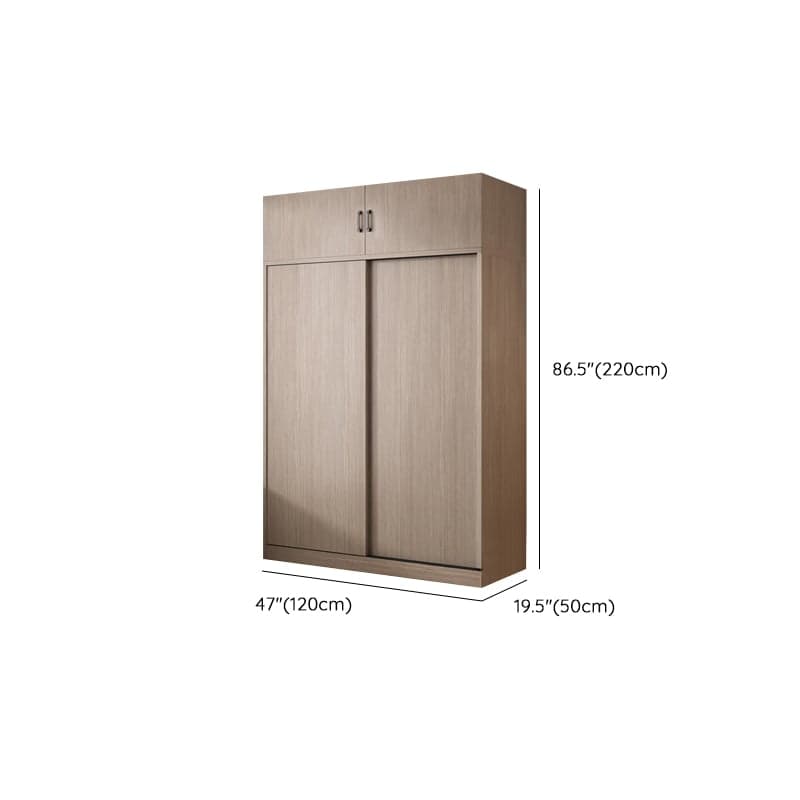 Sleek Natural Finish Modern Wooden Standalone Wardrobe Closet with Soft Close Features and Hanging Rod - image 19
