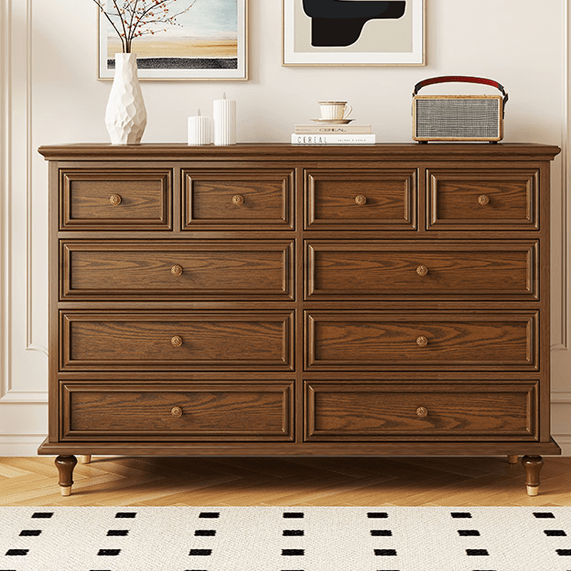 Trendy Composite Wood Double Dresser with 8/10/5 Drawers in Horizontal/Vertical Orientation thumbnail 5
