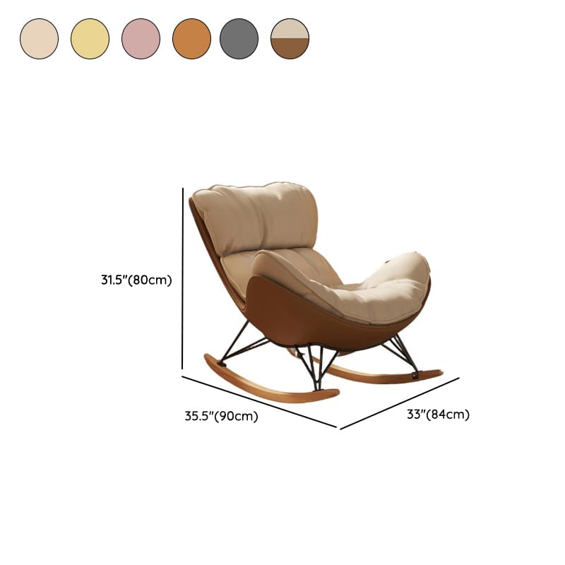 Simple Upholstered 2 Piece Set Porch Rocker with Scratch-tolerant Padded Ottoman - image 13