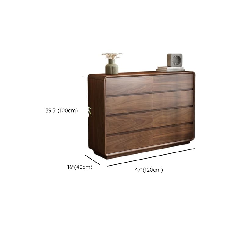 Cocoa Simplistic Natural Wood Double Dresser with 6/9/5 Drawers in Horizontal/Vertical Orientation thumbnail 8