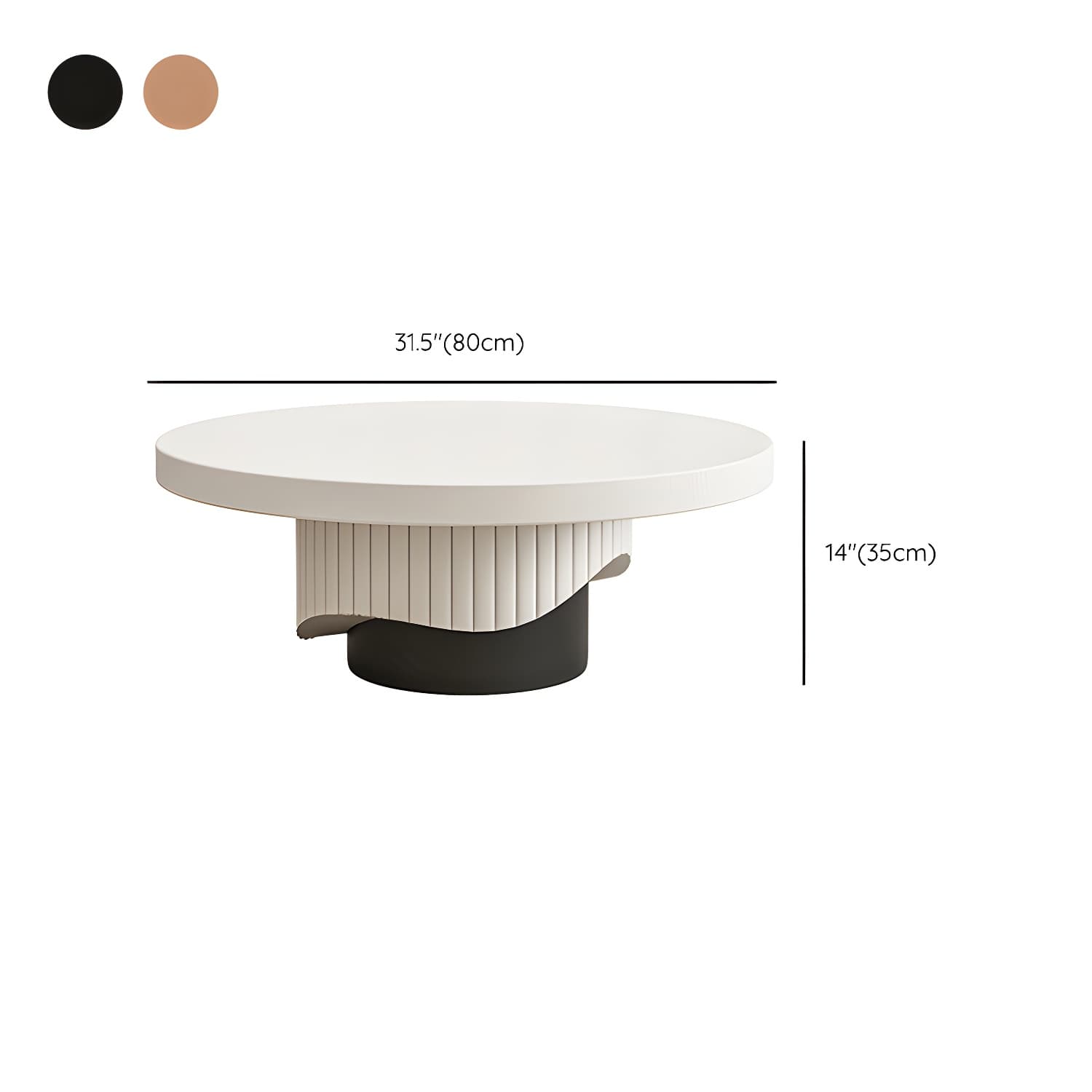 Pedestal Round Coffee Table Set Modern Minimalist Cocktail Table thumbnail 21