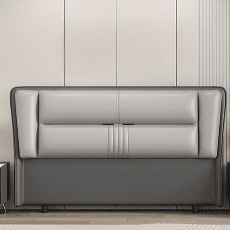 Trendy Wingback Headboard with No Distressing in Natural Wood, Rectangle Shape for Full/Queen Bed with Sponge Upholstery and Standard Height thumbnail 11