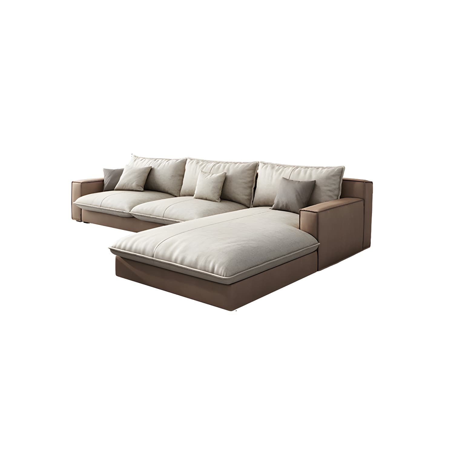 Assembled Living Room Square Arm Modular Contemporary Sofa & Chaise thumbnail 9