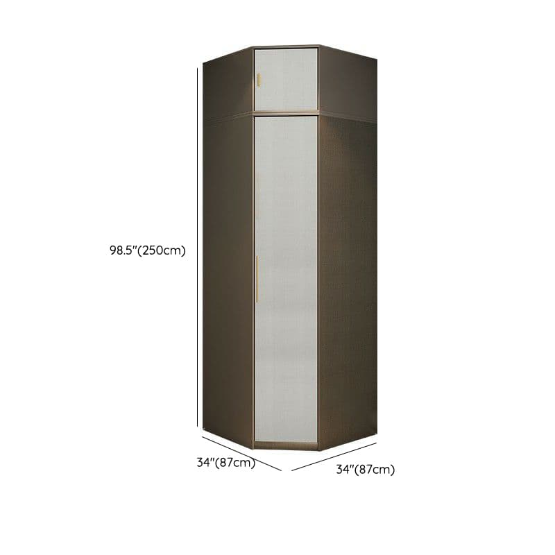 Contemporary Grey Wood Freestanding Cabinet Armoire with Lock, Interior Shelves & Soft Close Drawer thumbnail 28