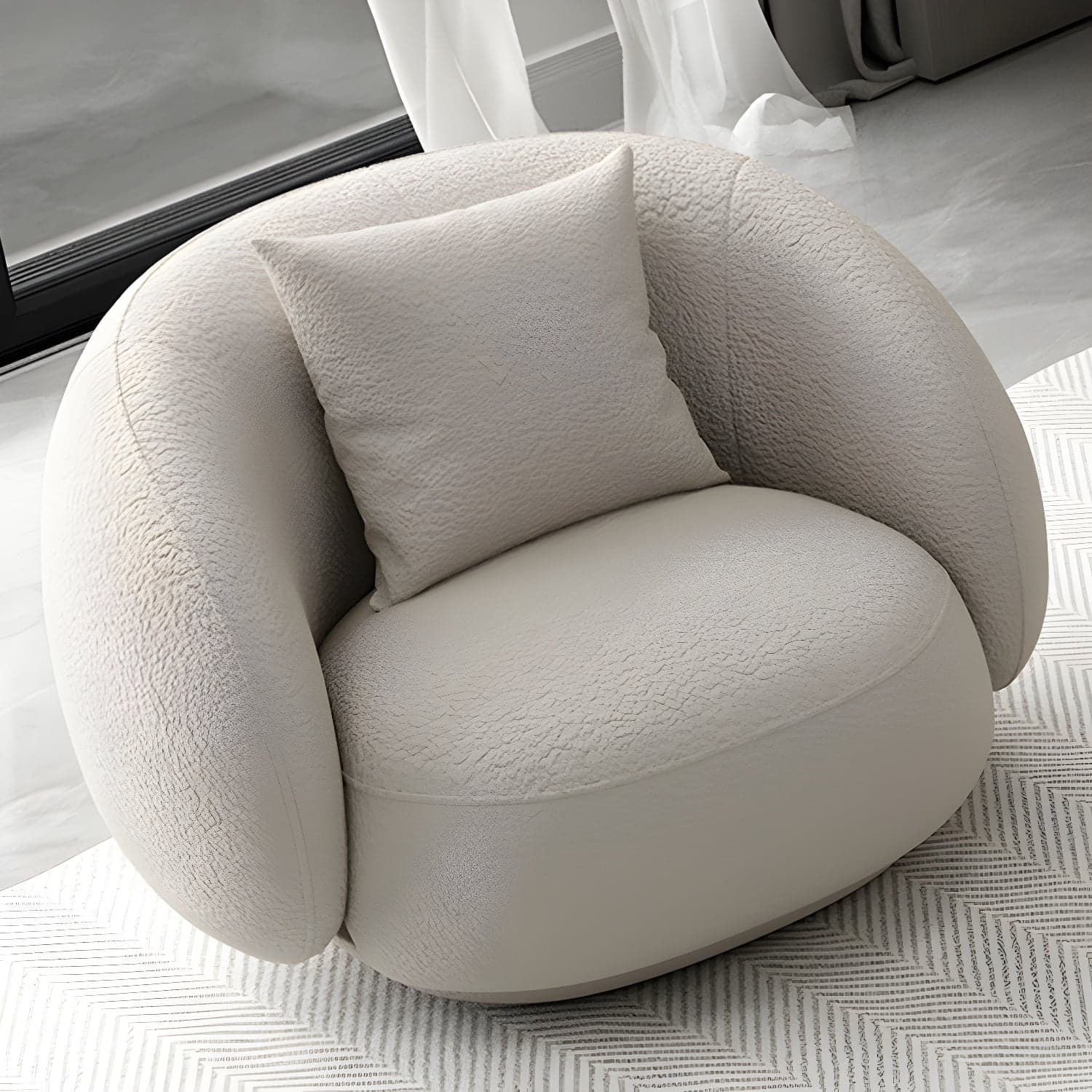 Modern Style Sofa with Curved Back and Padded Sponge Seat Sofa thumbnail 3