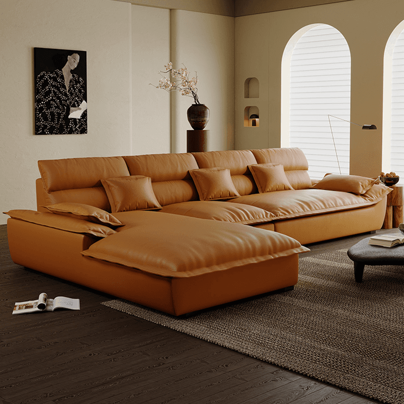 Modern Simple Style Midnight Black/Sepia/Chalk L-Shape Sofa Recliner Seats 5 thumbnail 6