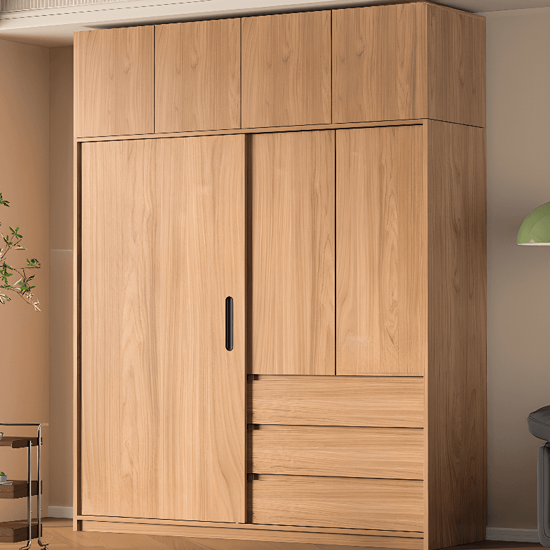 Unfinished Color Independent Wardrobe Armoire in Solid Oak