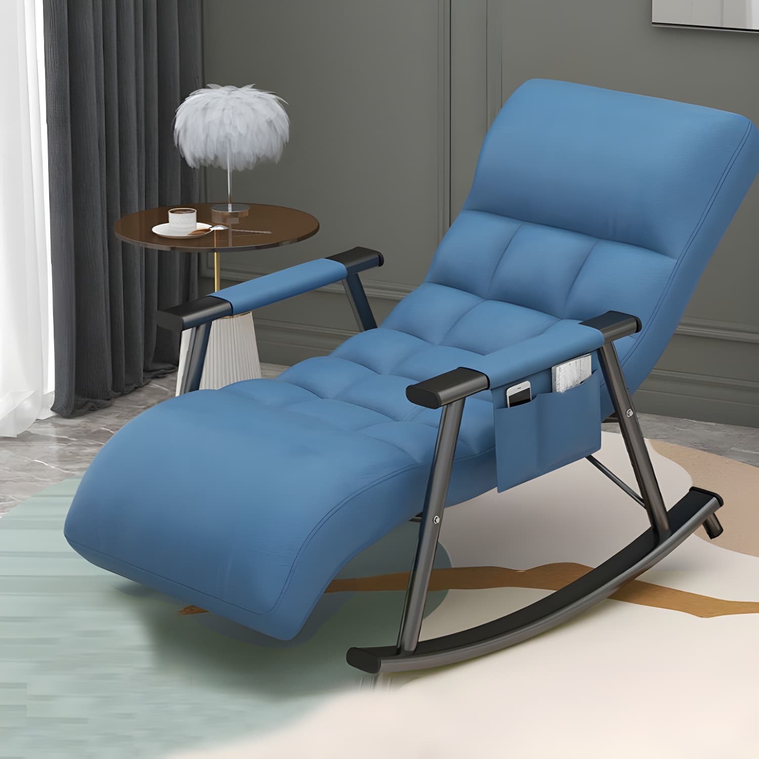 Stylish Tufted Upholstered Rocking Chair - Modern Design for a Comfy Home thumbnail 14