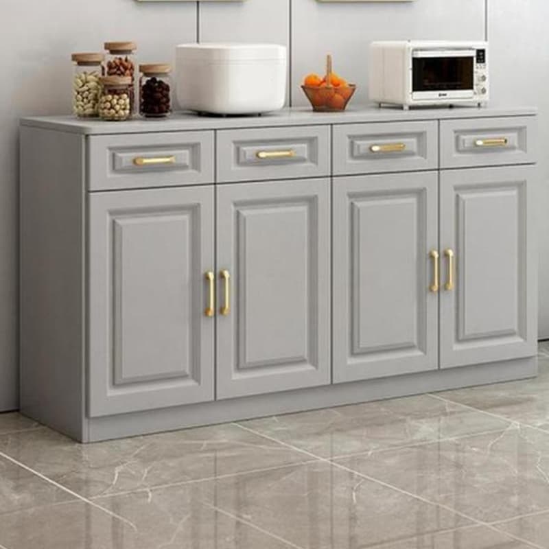 Modern Wood Sideboard Credenza with Drawers and Interior Shelves thumbnail 11