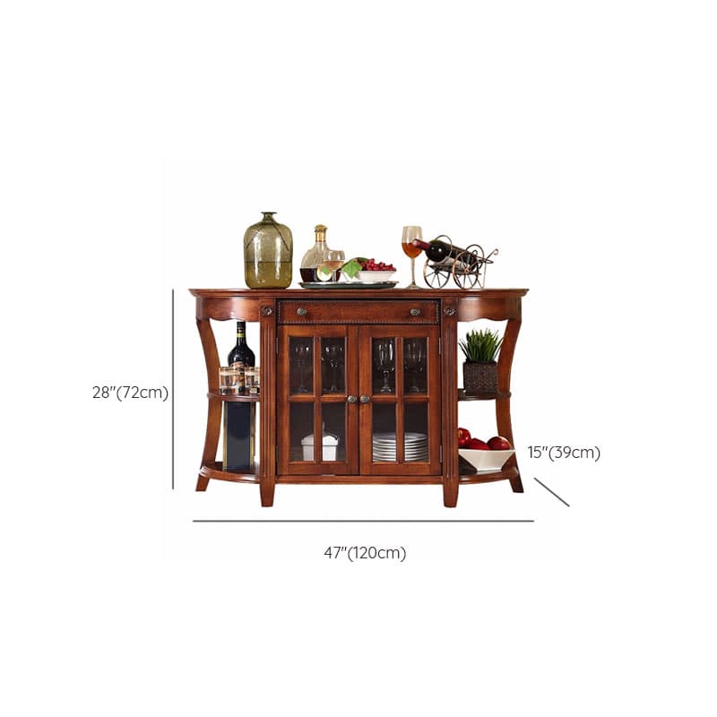 Traditional Wooden Sideboard with Storage Cabinets and Drawers thumbnail 21