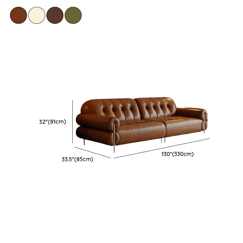 Tear Resistant Standard Sofa with Pu/Flannel Upholstery in Grey/Auburn/Ivory thumbnail 28