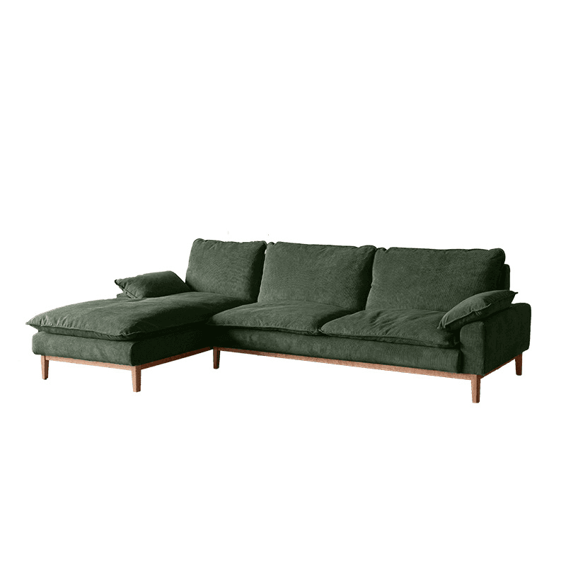 Contemporary Seats 2/1 Person Straight/L-Shaped Horizontal Left Sofa Couch /Chaise with Natural Wood Frame thumbnail 18