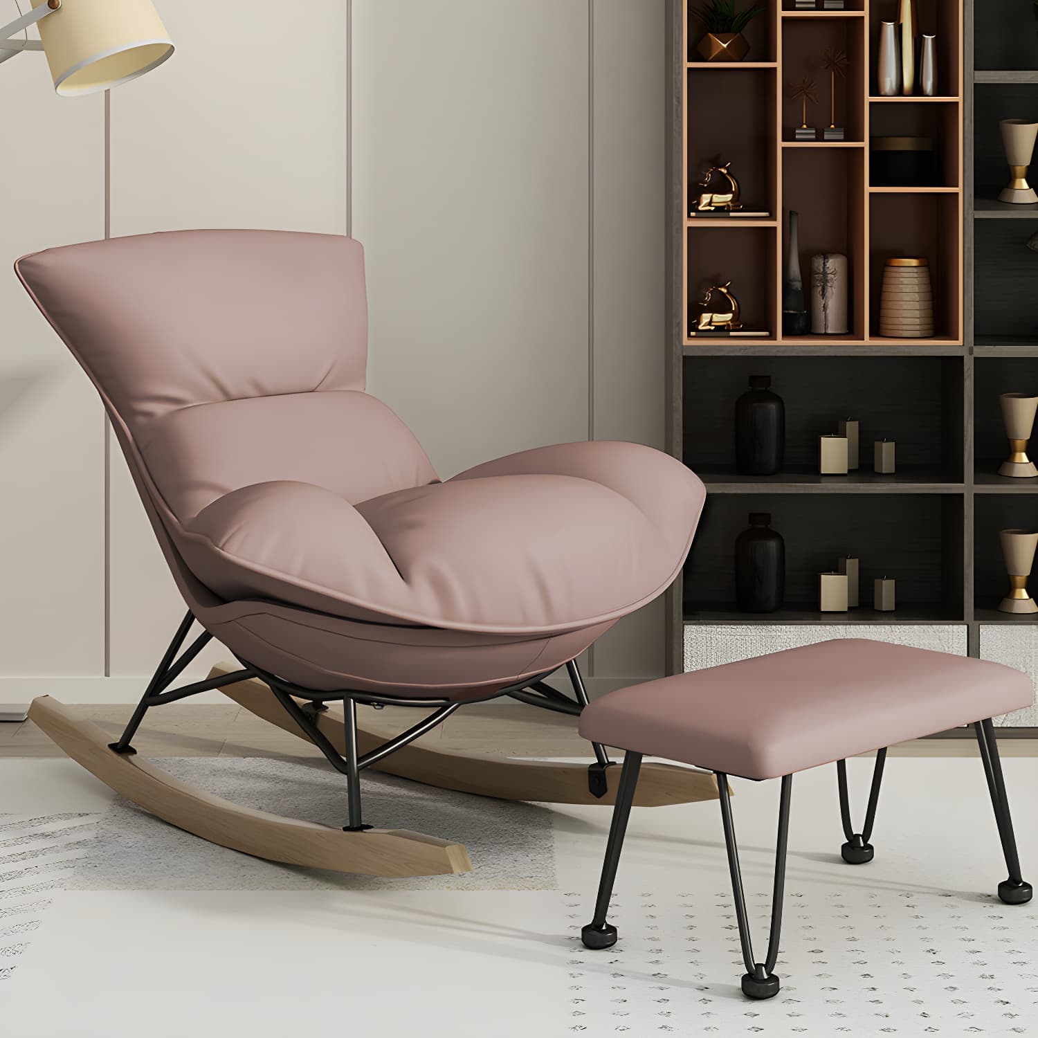 Nursery Sofa Rocking Chair Indoor Rocking Chair for Living Room and Bedroom thumbnail 4