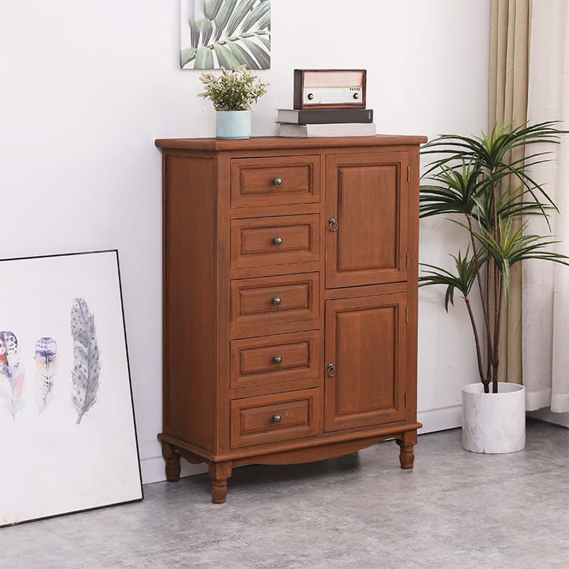 Traditional Wood Server in Espresso with 3 Drawers/4 Drawers/6 Drawers, Cabinet & One Internal Shelf/2 Shelves Included/Not Included thumbnail 4