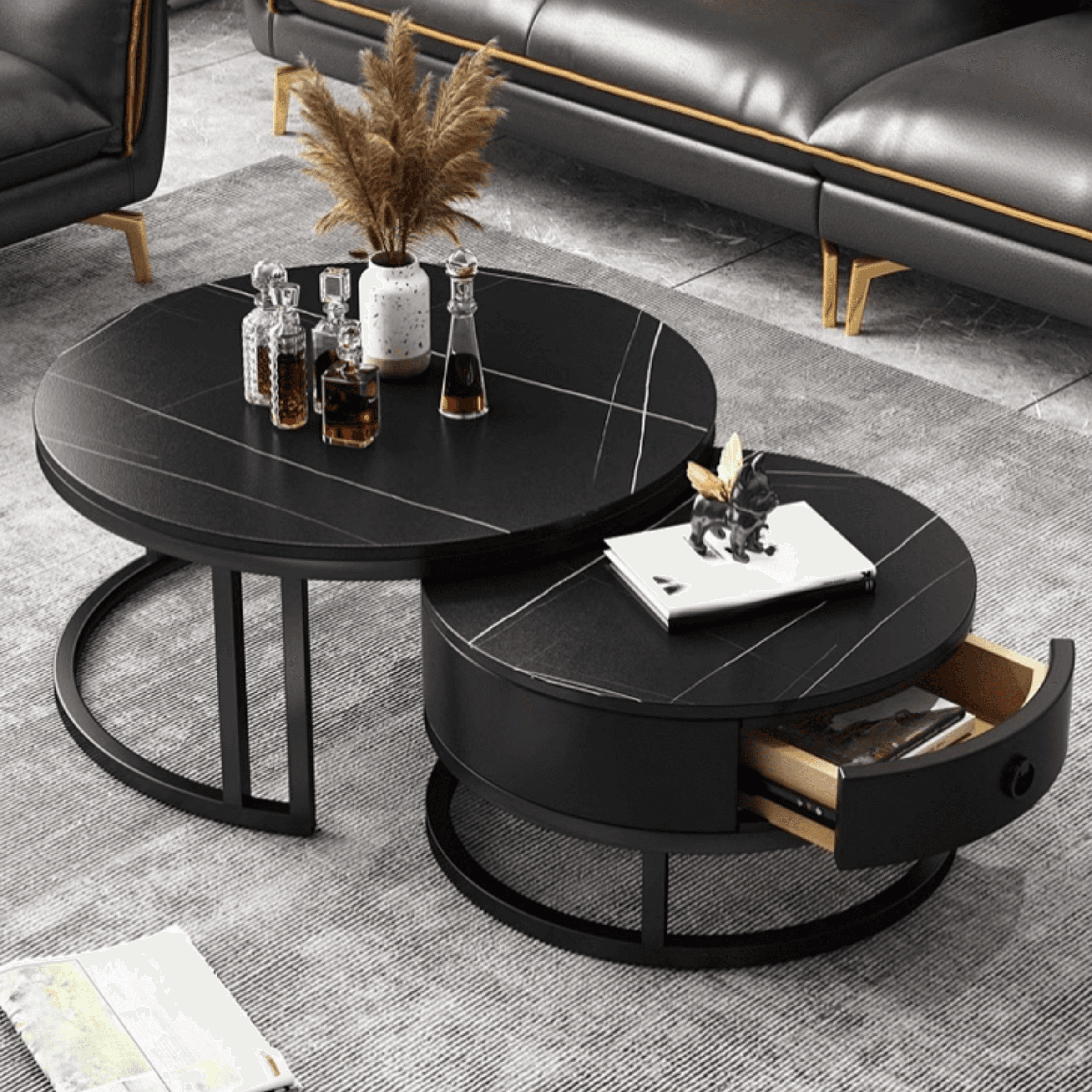 Nested Orbicular Framework Accent Table for Foyer Use thumbnail 1
