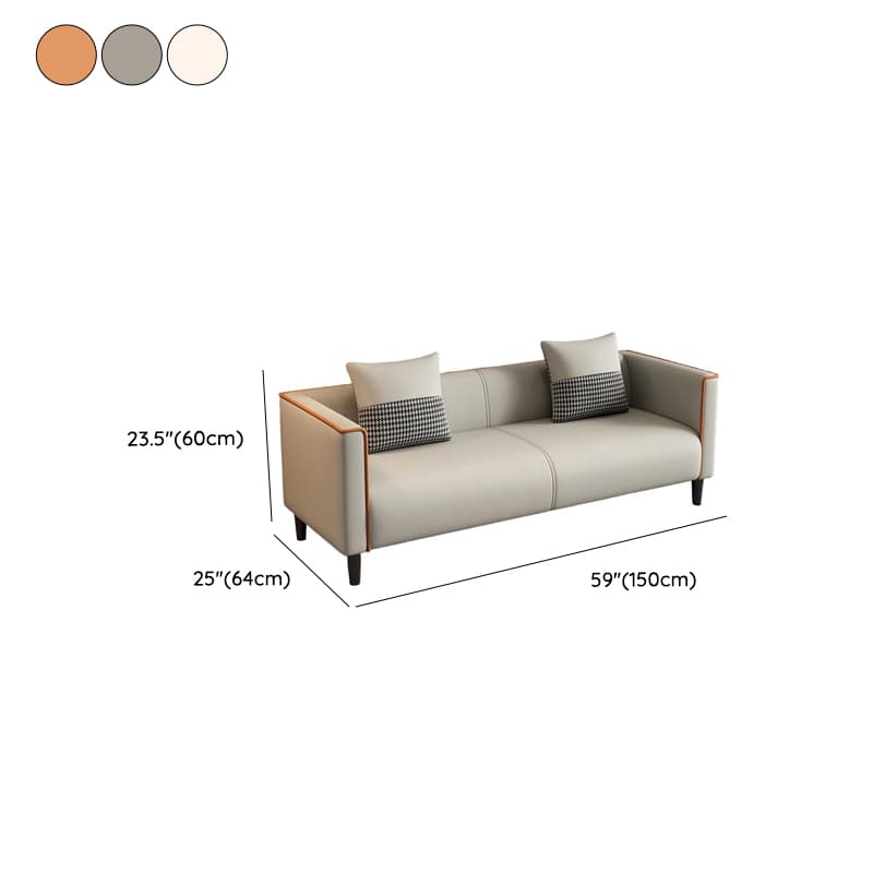 Trendy Solid Color Water Resistant Standard Sofa/Loveseat in Grey/Beige/Amber with Arm, Seats 3/2 People, and 2 Pillows thumbnail 28