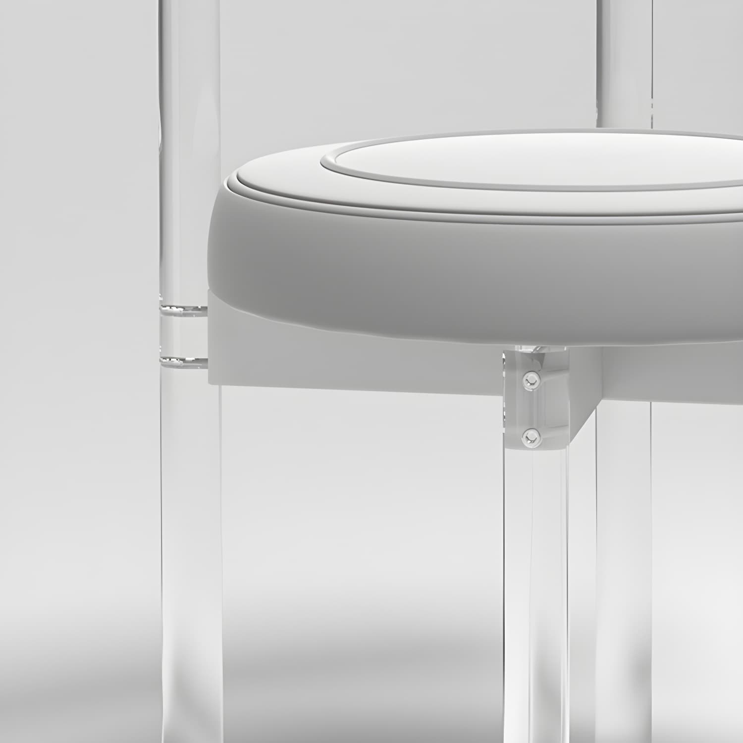 Clear Leg Modern Side Chair with Low Back and Upholstered Polyurethane Seat thumbnail 18