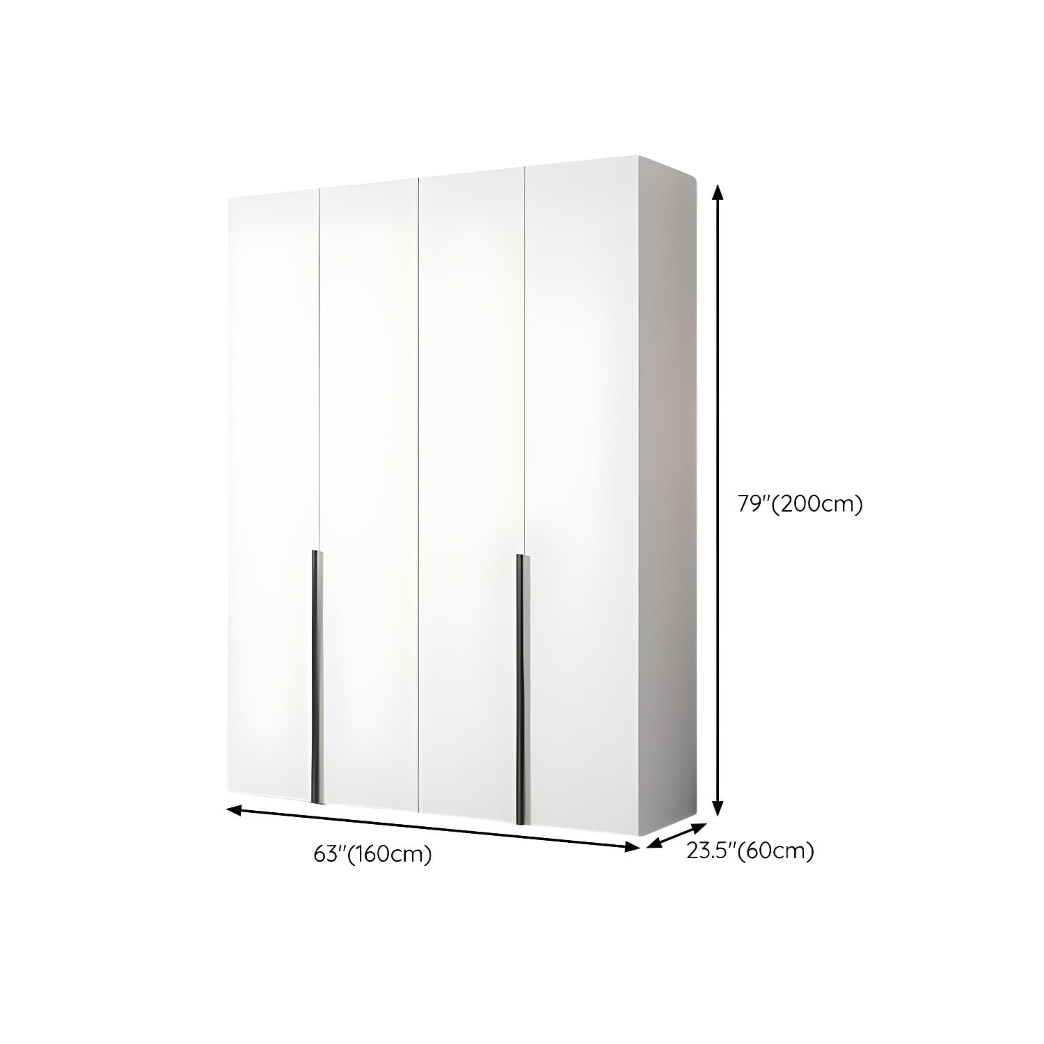White Wood Wardrobe Armoire with Hinged Doors and Shelves Included thumbnail 13