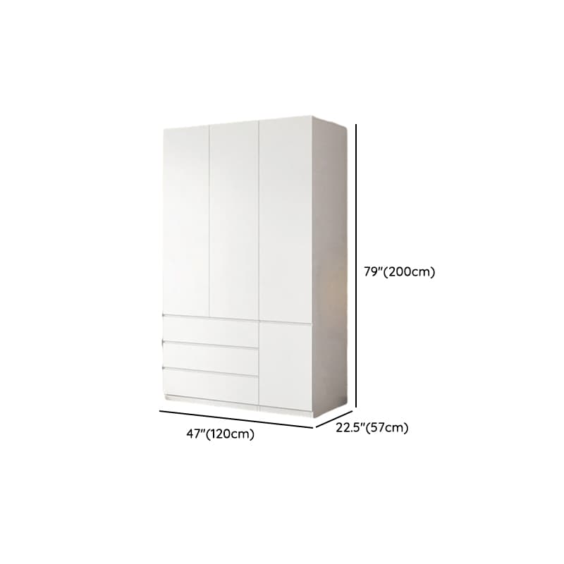 White Contemporary Alloy Cabinet Armoire with 3/6/9 Drawers, Flexible Shelf, and Hanging Rod thumbnail 8
