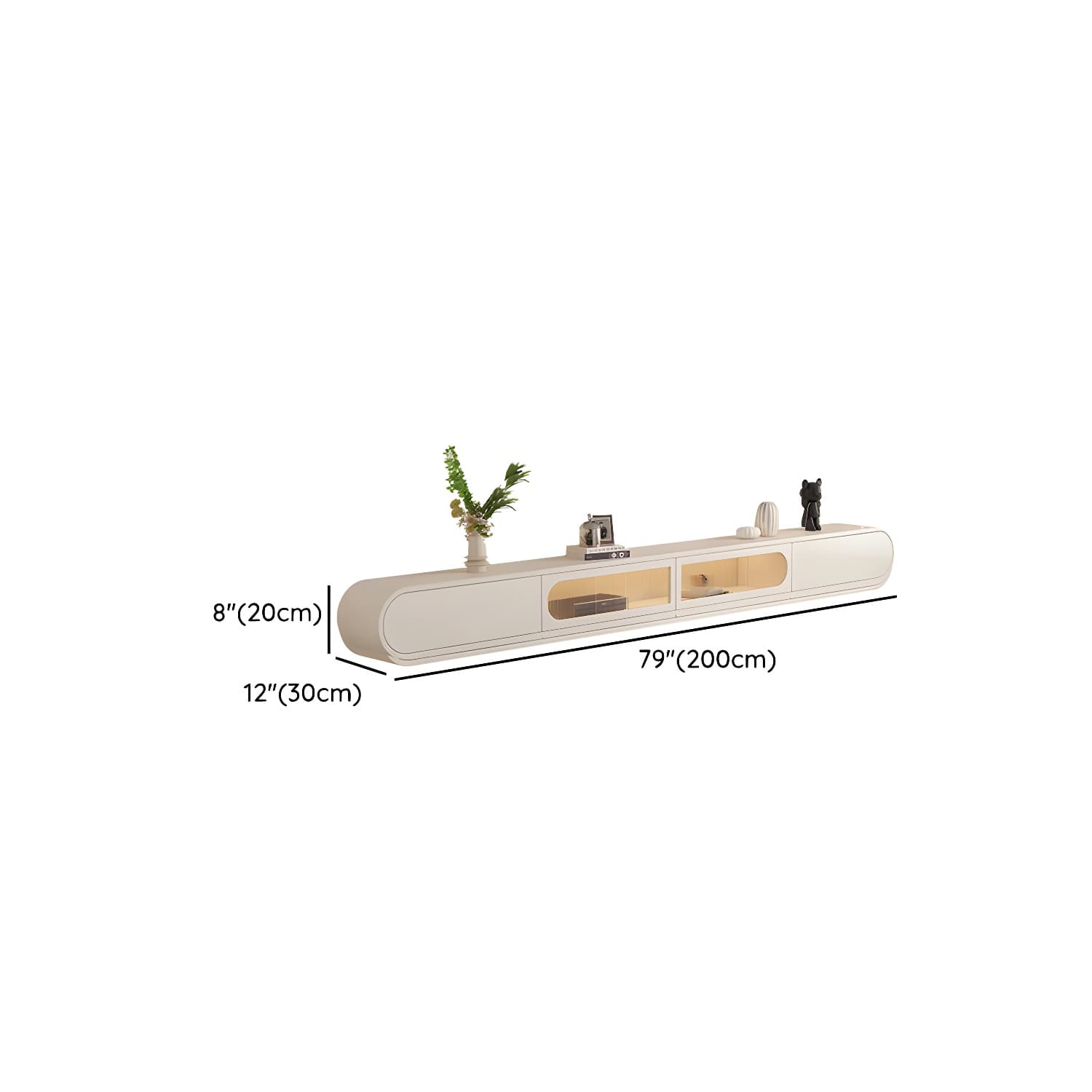 Beige Wood TV Stand with Drawers and Cabinet for Modern Style thumbnail 10