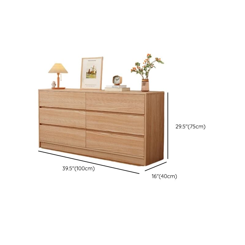 Natural Simplistic Natural Wood Double Dresser/Bachelor Chest/Lingerie Chest with 6/8/5 Drawers in Horizontal/Vertical Orientation thumbnail 7