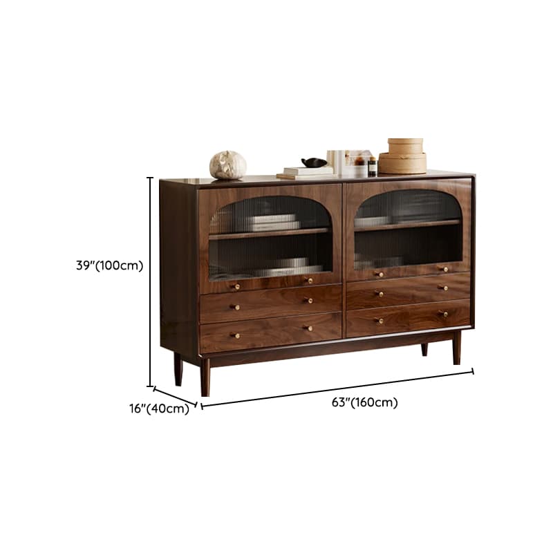 Independent Composite Wood Utility Storage Cabinet with Cabinet, Glass Door, Flexible Shelf, and Cabinet Knobs in Cocoa thumbnail 28