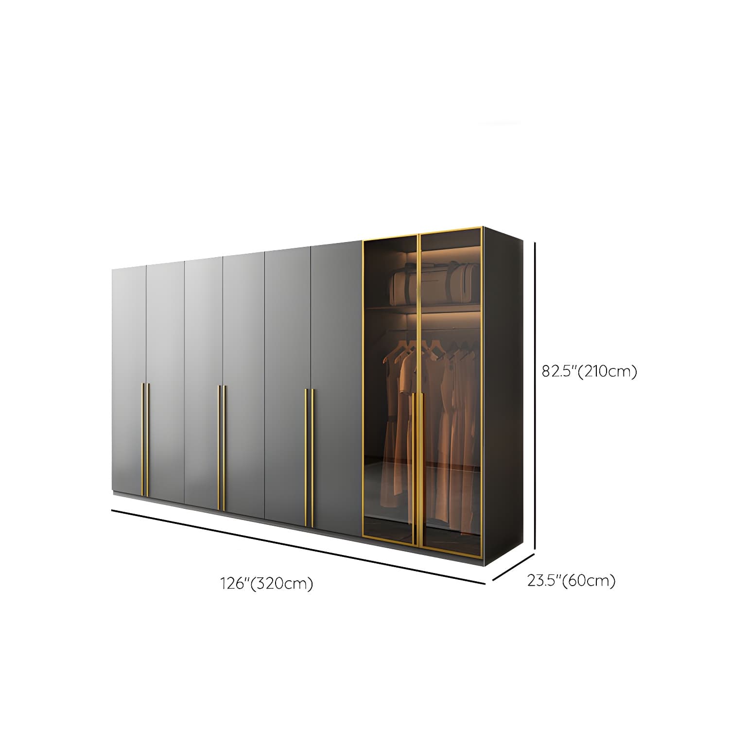 Modern Glass Wardrobe Wardrobe Armoire Wardrobe Cabinet for Home thumbnail 17