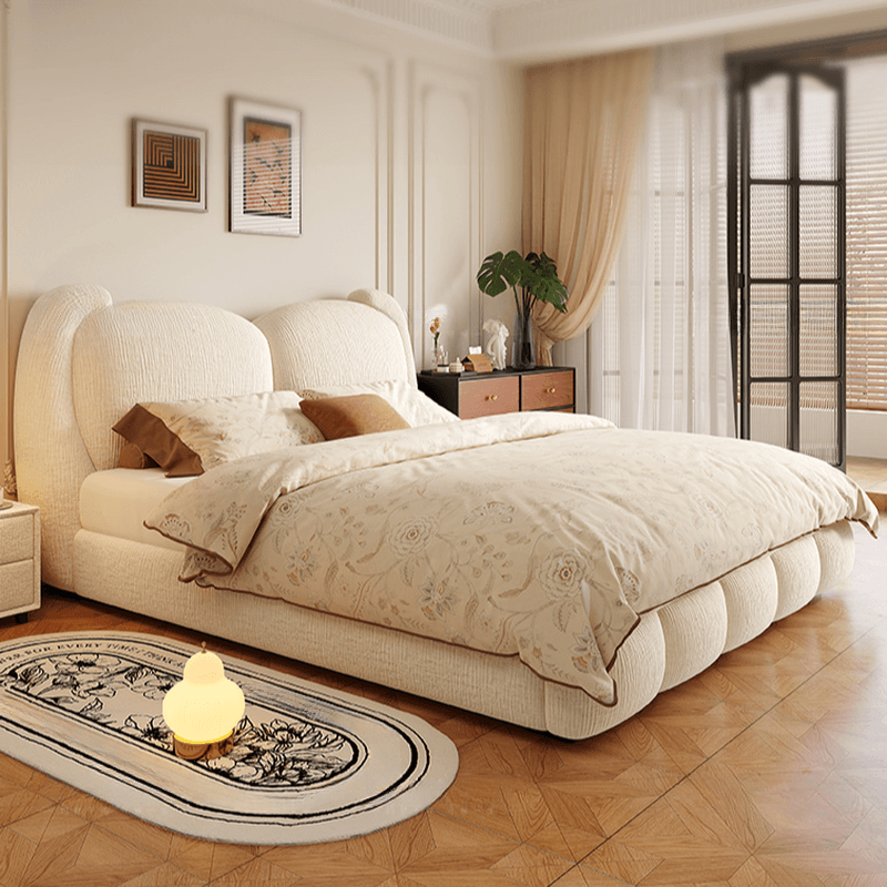 Solid Color Storage Included Panel Bed with 3 Storage Boxes and Panel Headboard, Upholstered in Sponge thumbnail 1