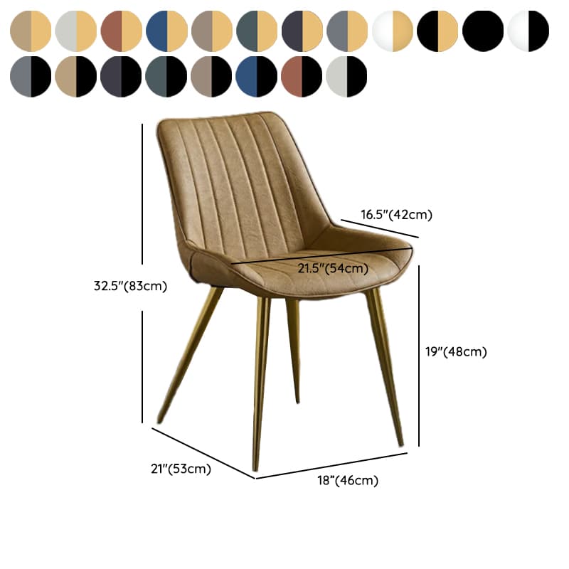 Outlined Faux Leather Upholstered Reliable Side Chair with Metal 4 Legs for Restaurant thumbnail 37
