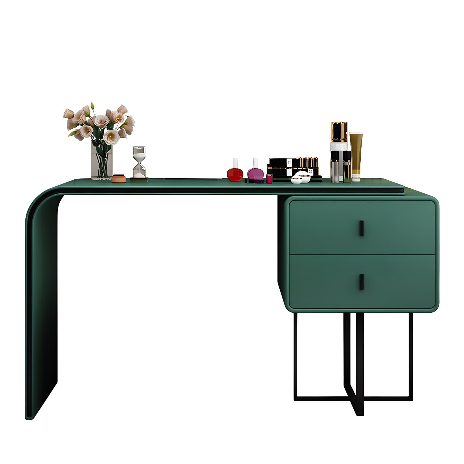 Glam Style 2-Drawer Solid Color Dressing Table Mirror Make-up Vanity thumbnail 15