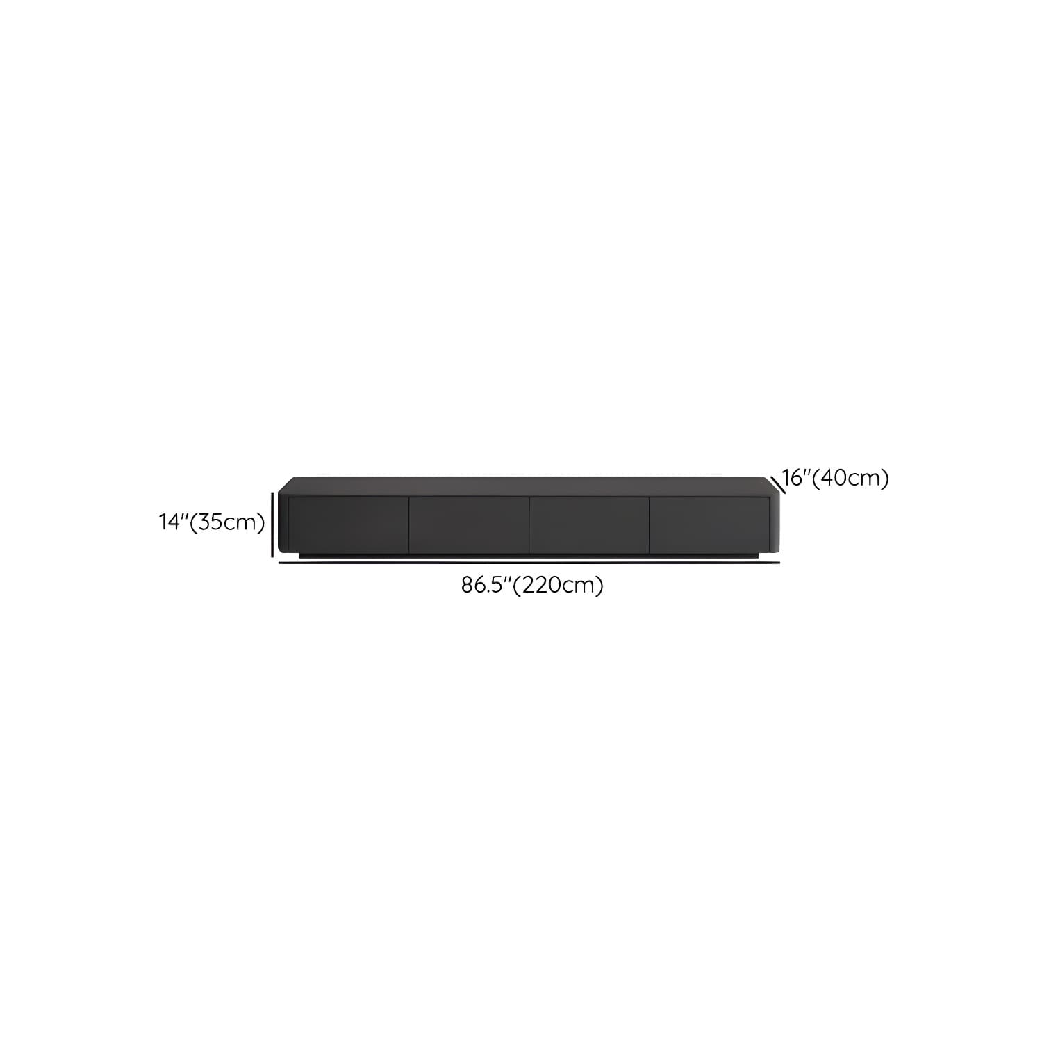 Modern Black TV Console Engineered Wood Cable Management Media Console thumbnail 11