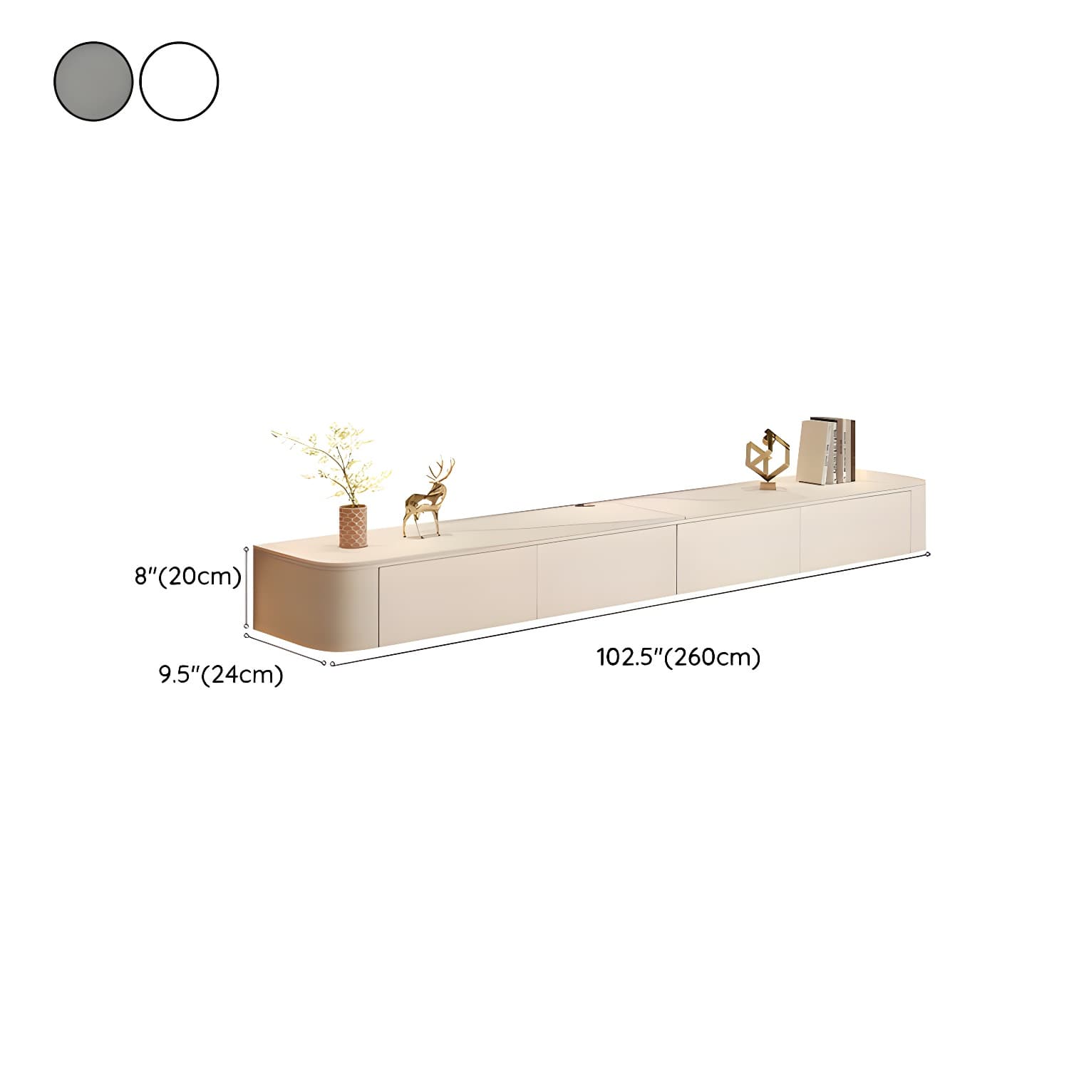 Contemporary TV Stand with Drawers and Cabinets - Modern Style Low Profile Entertainment Center thumbnail 16