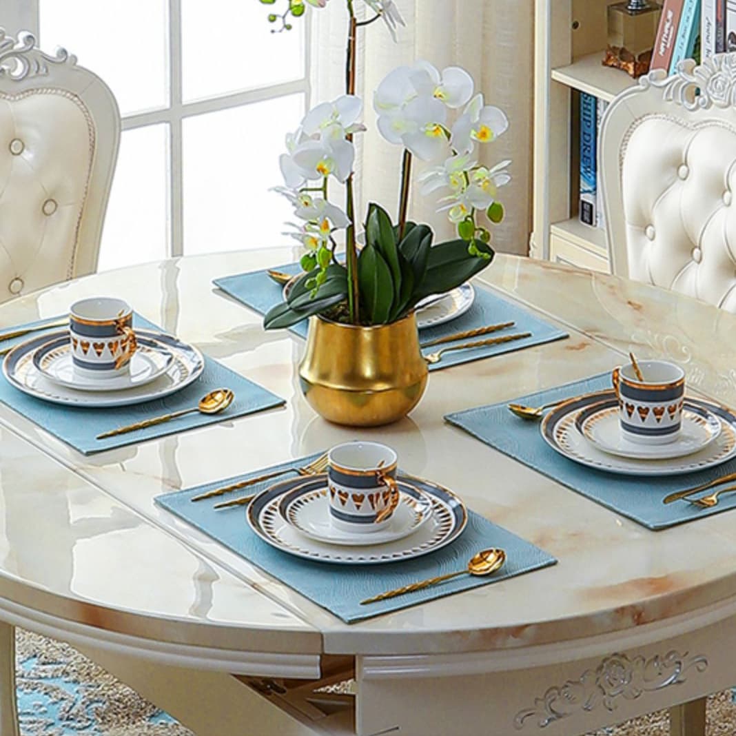 Victorian Dining Room Set Standard Height with Rectangle Top 4 Legs Base Dining Furniture thumbnail 10