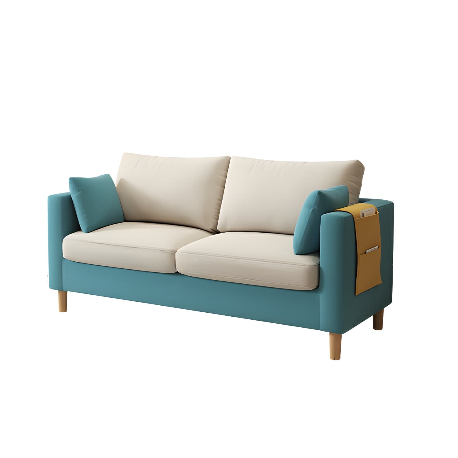 Contemporary Square Arm Loveseat with Machine Washable Cover and Pillows thumbnail 20